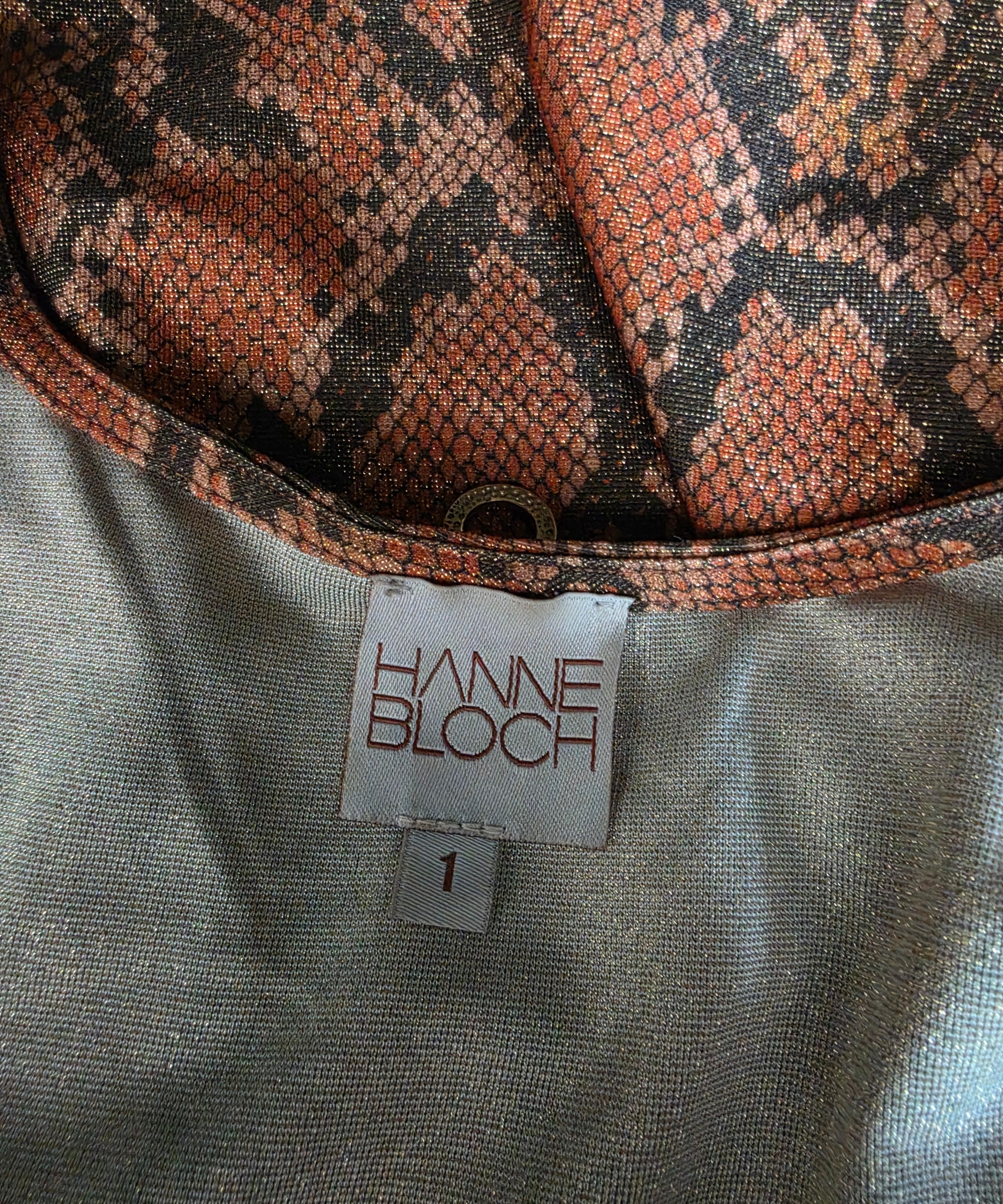 Hanne Bloch snake crop top bruin zwart S 36 tweedehands dames designer