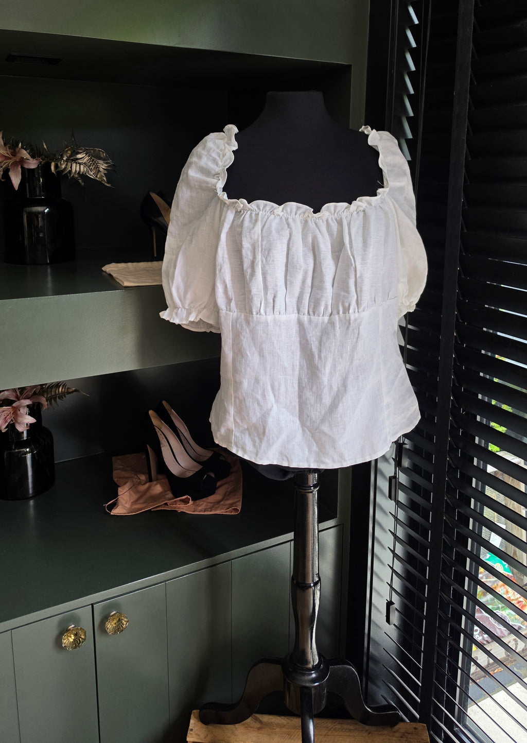 Reformation linnen top wit Salina 44 xxl tweedehands dames kleding