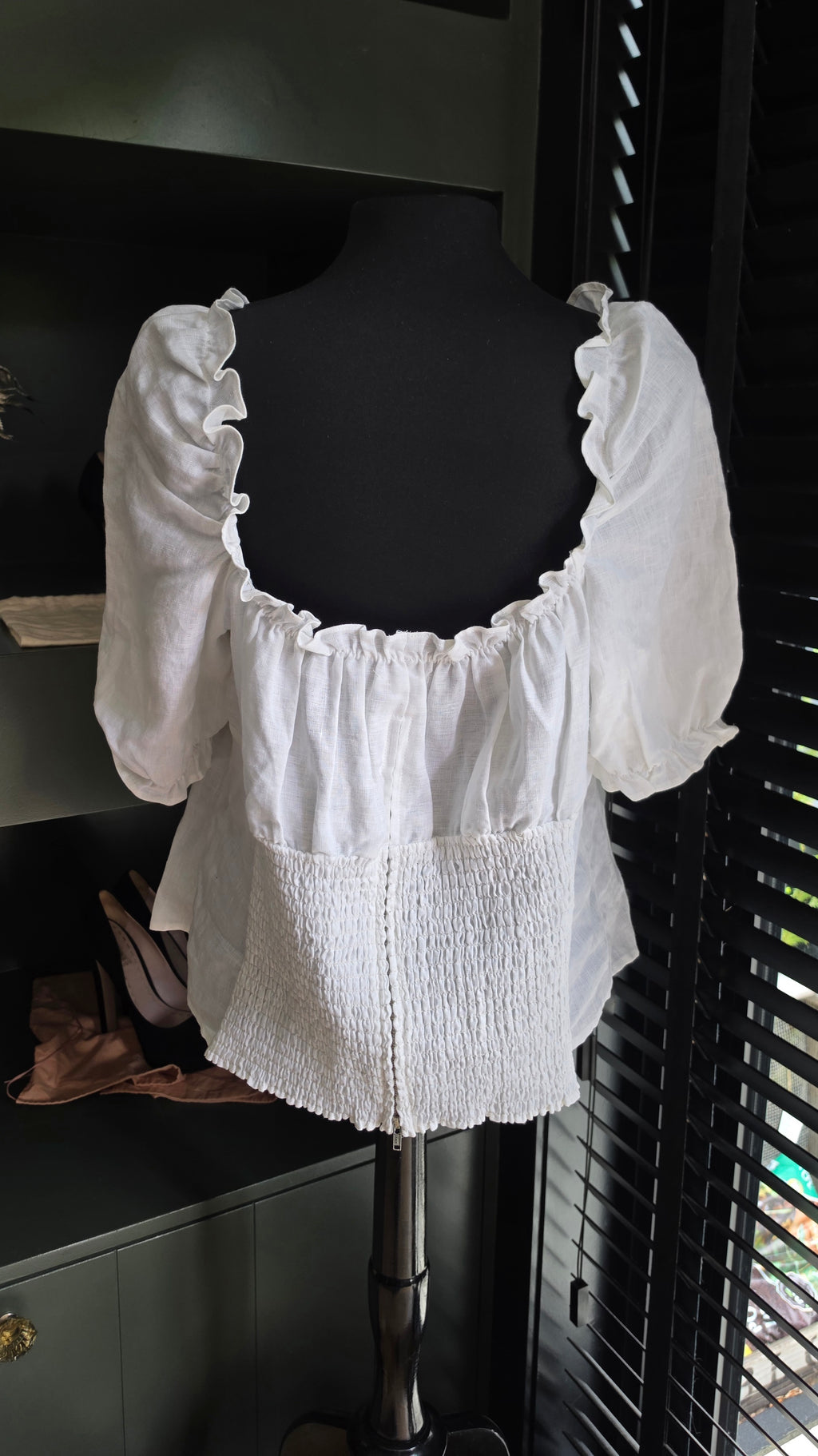 Reformation linnen top wit Salina 44 xxl tweedehands dames kleding