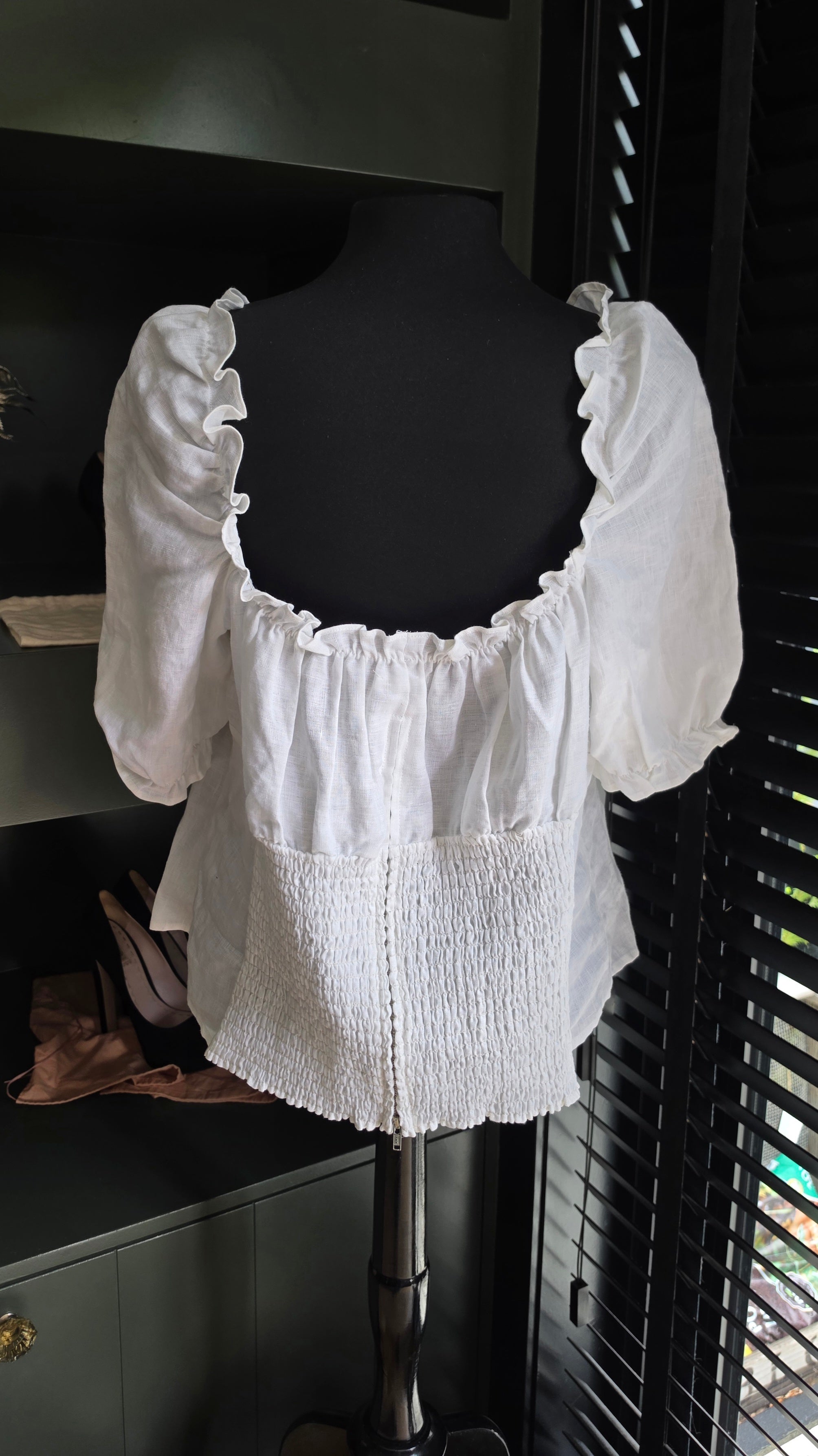 Reformation linnen top wit Salina 44 xxl tweedehands dames kleding