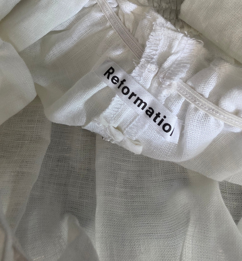 Reformation linnen top wit Salina 44 xxl tweedehands dames kleding