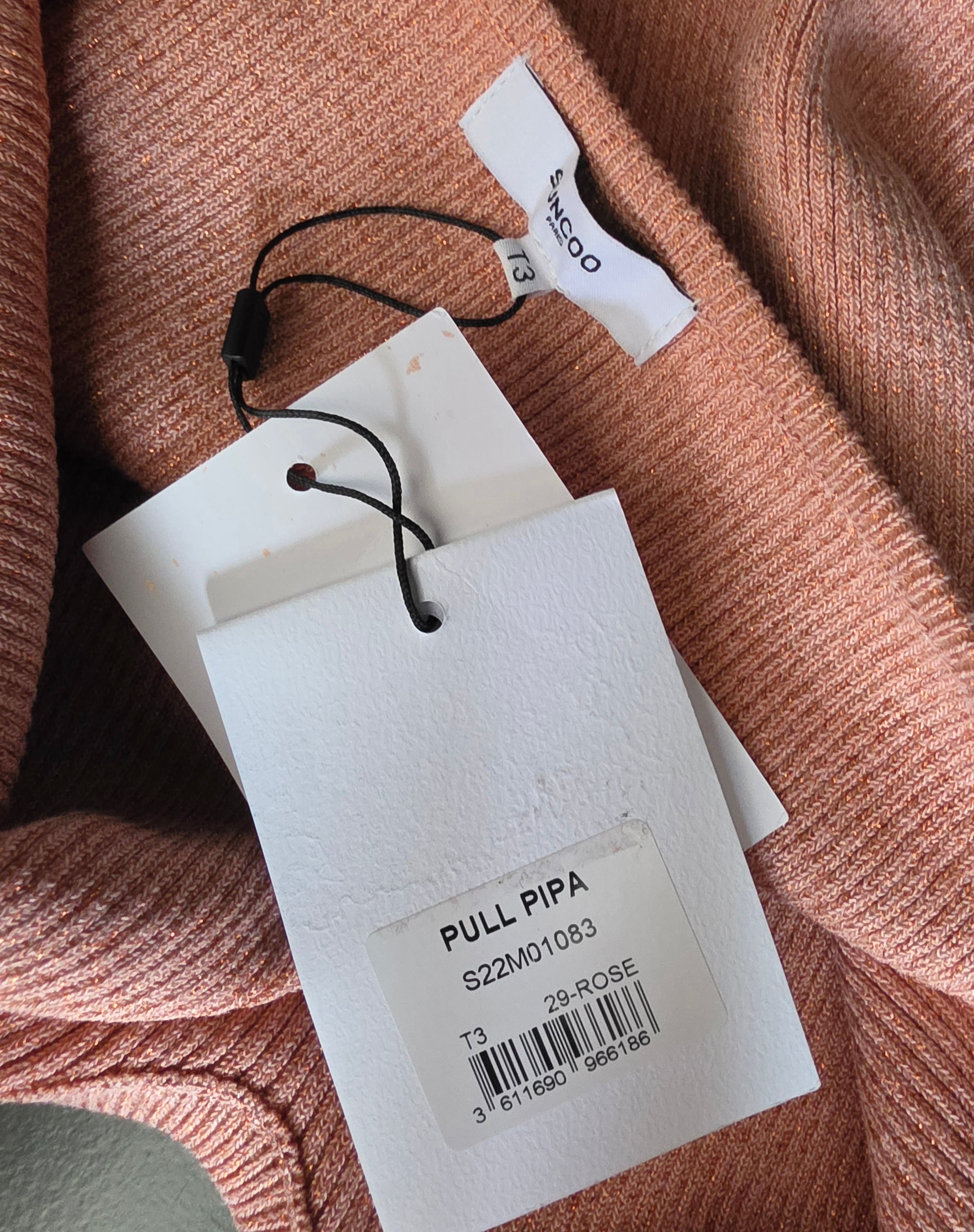 Suncoo halter rib top zalm roze L 40 tweedehands dames