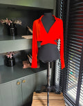 Gauge81 wikkel crop top linnen oranje 38 M tweedehands dames