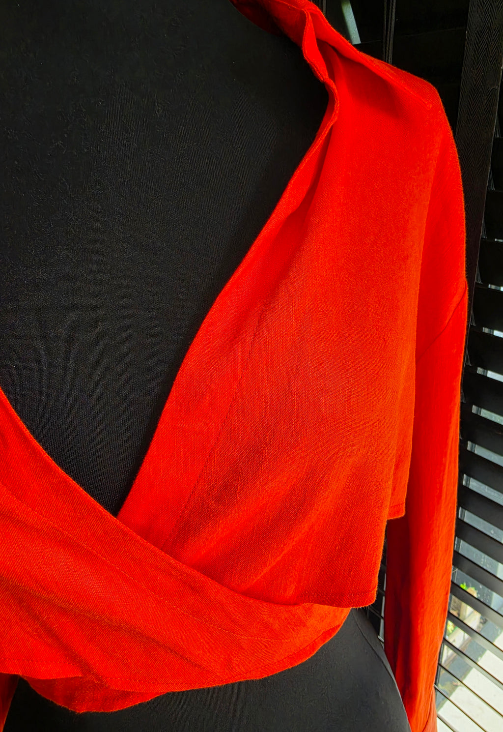Gauge81 wikkel crop top linnen oranje 38 M tweedehands dames