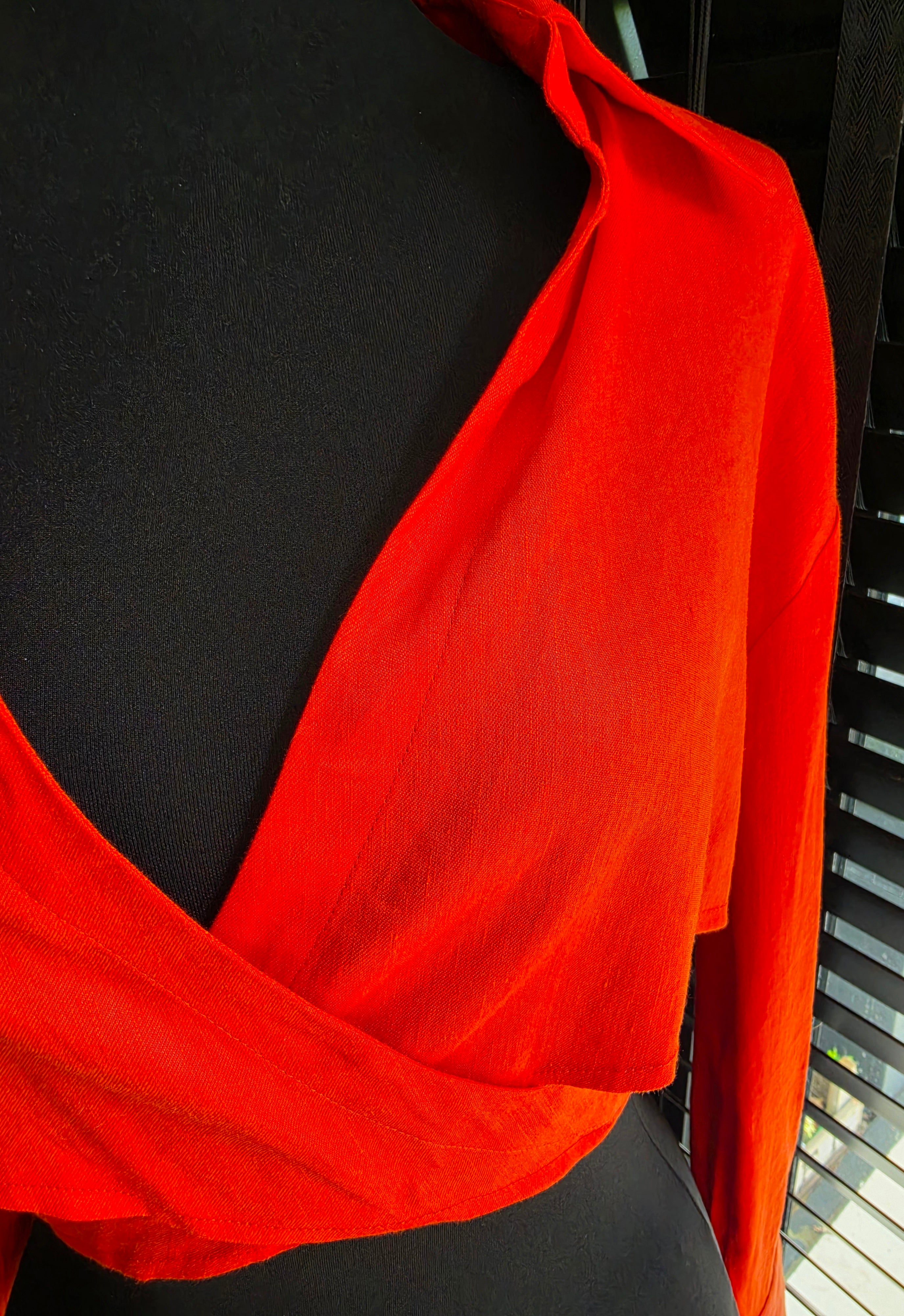 Gauge81 wikkel crop top linnen oranje 38 M tweedehands dames