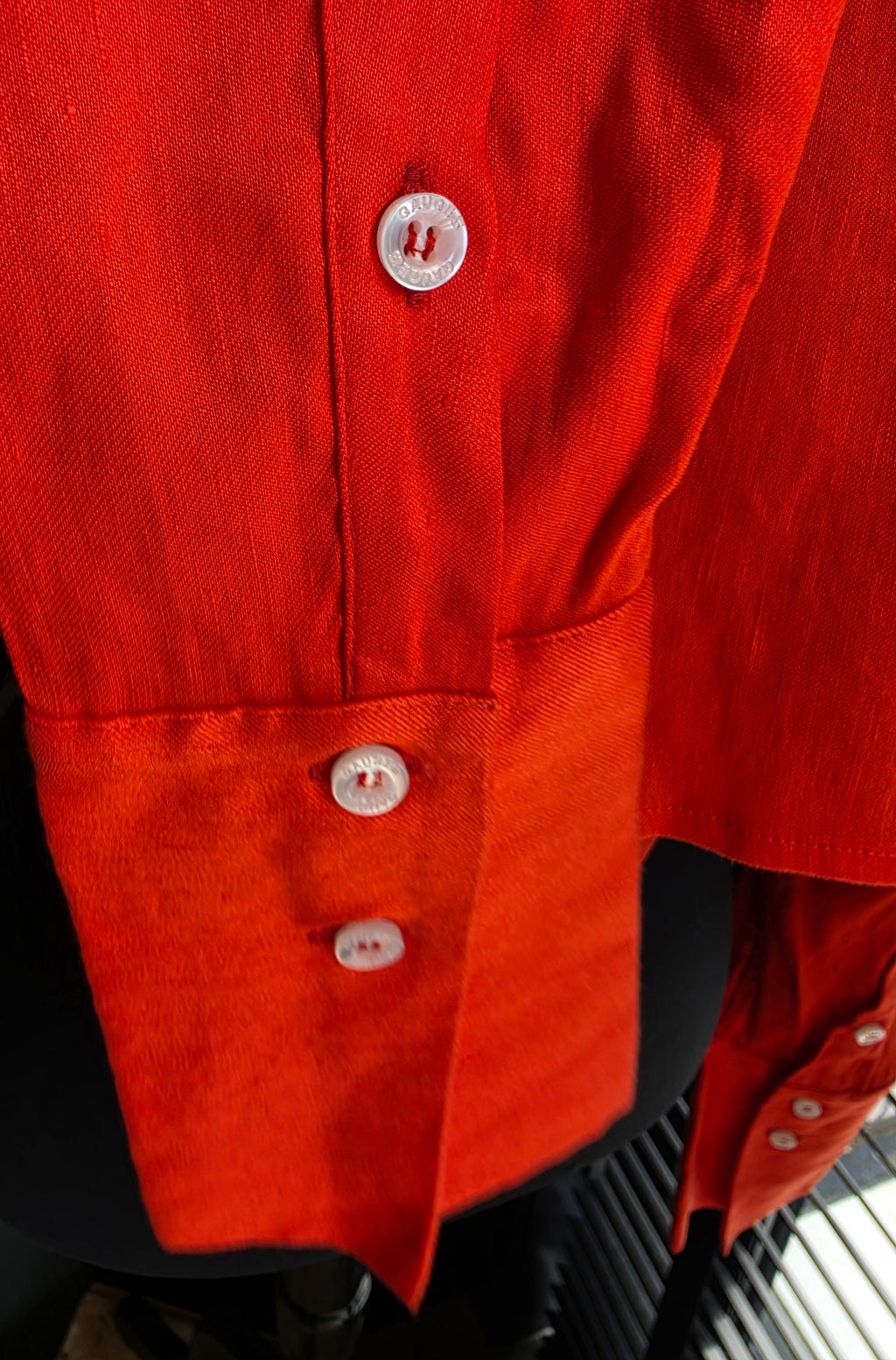 Gauge81 wikkel crop top linnen oranje 38 M tweedehands dames