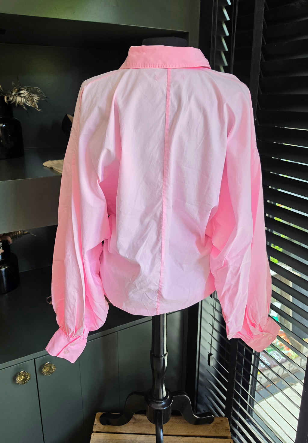 Made in Tomboy oversized blouse roze S M tweedehands designer dames