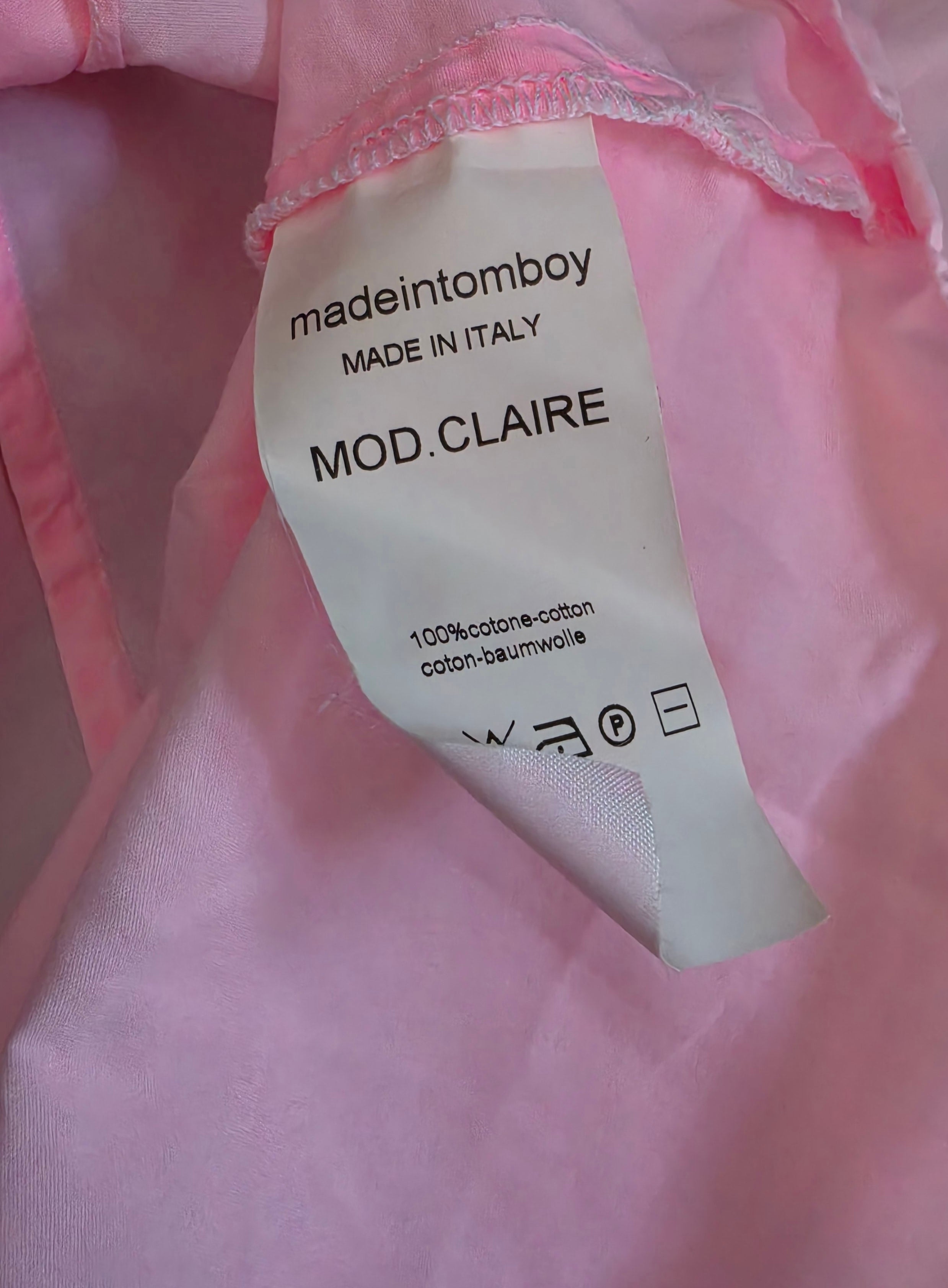 Made in Tomboy oversized blouse roze S M tweedehands designer dames