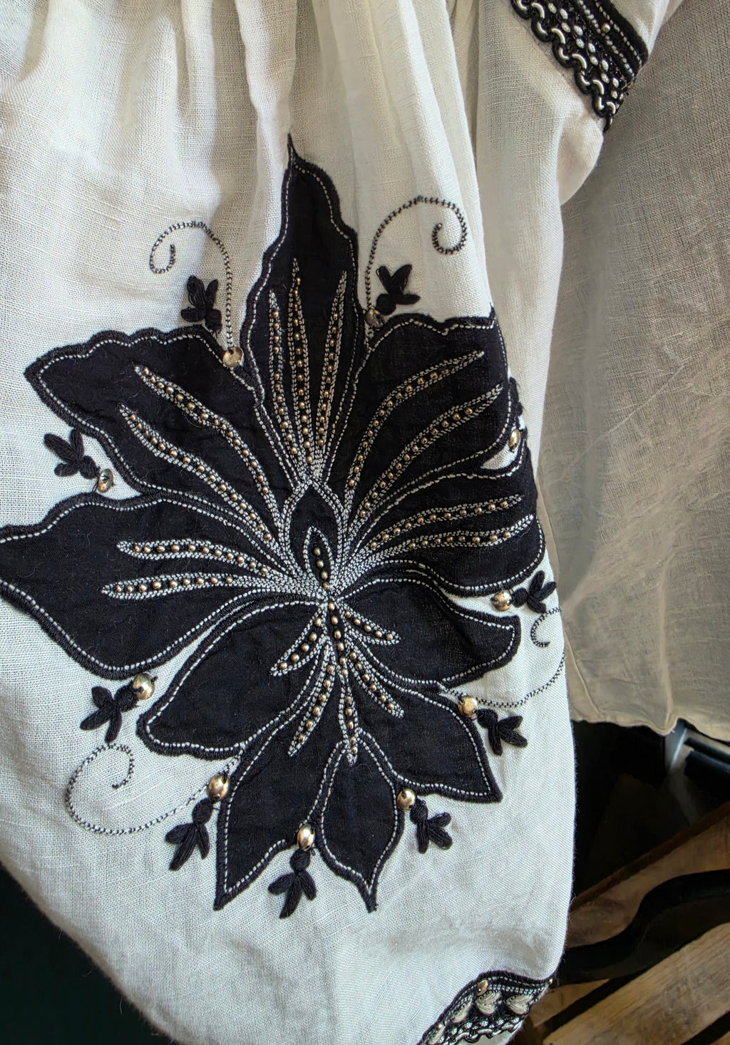 Scarlett Poppies linnen mix top blouse Lovely Moments S 36 resortwear tweedehands dames designer