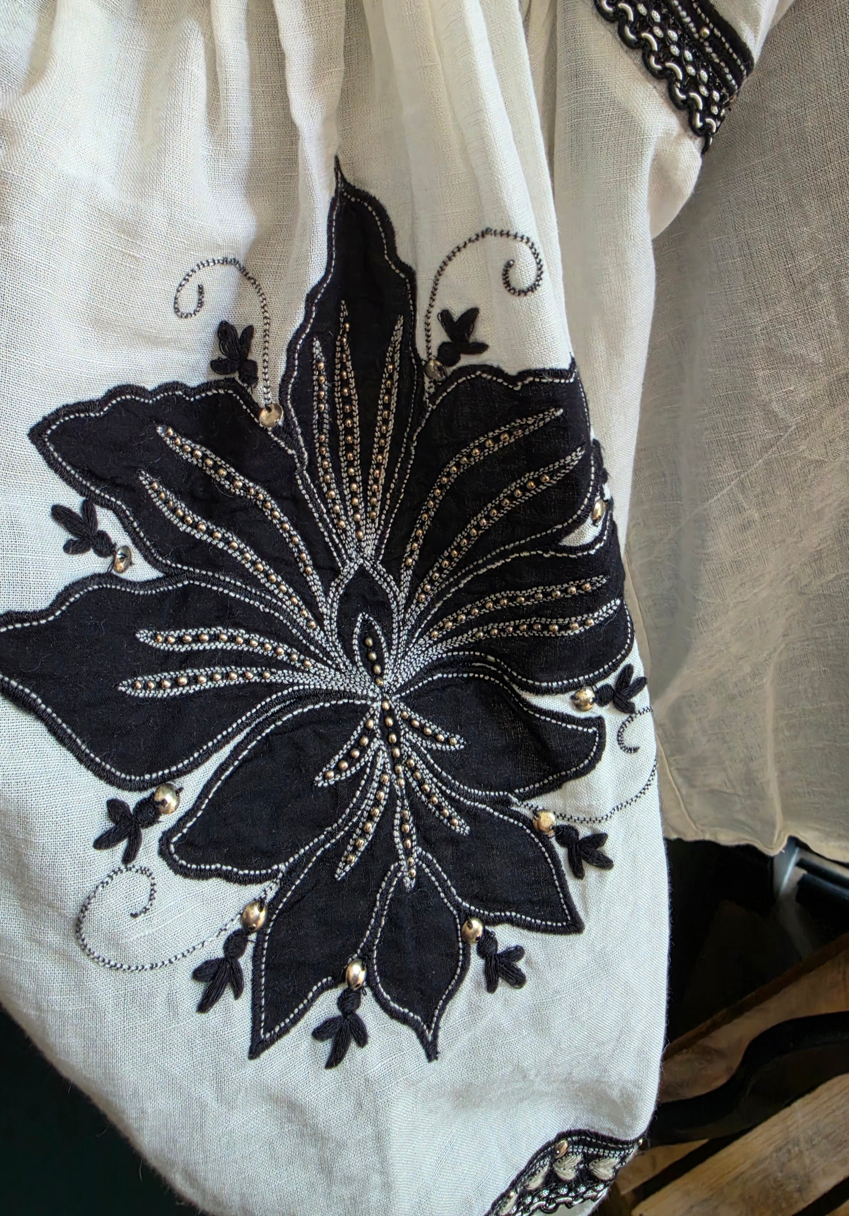 Scarlett Poppies linnen mix top blouse Lovely Moments S 36 resortwear tweedehands dames designer