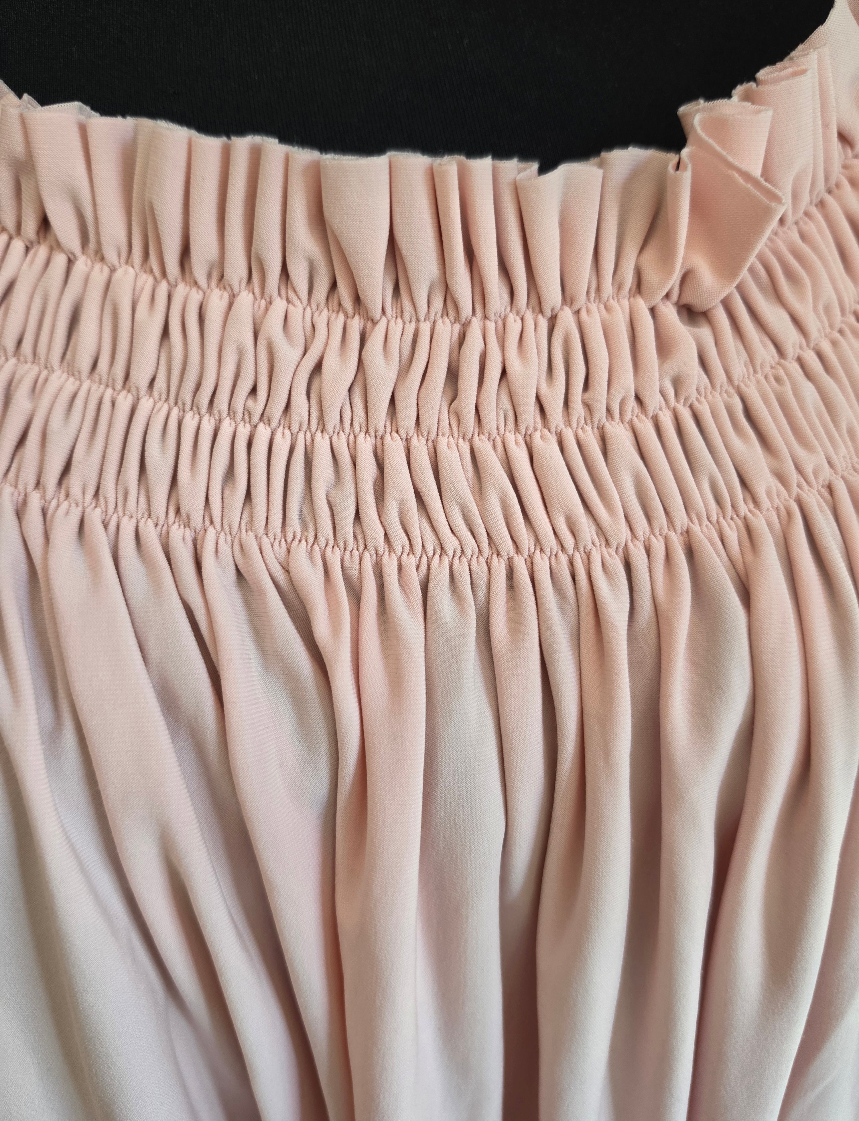 Norma Kamali off shoulder top roze L tweedehands designer dames