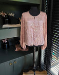 Loveshackfancy zijde blouse top roze 36 S tweedehands dames