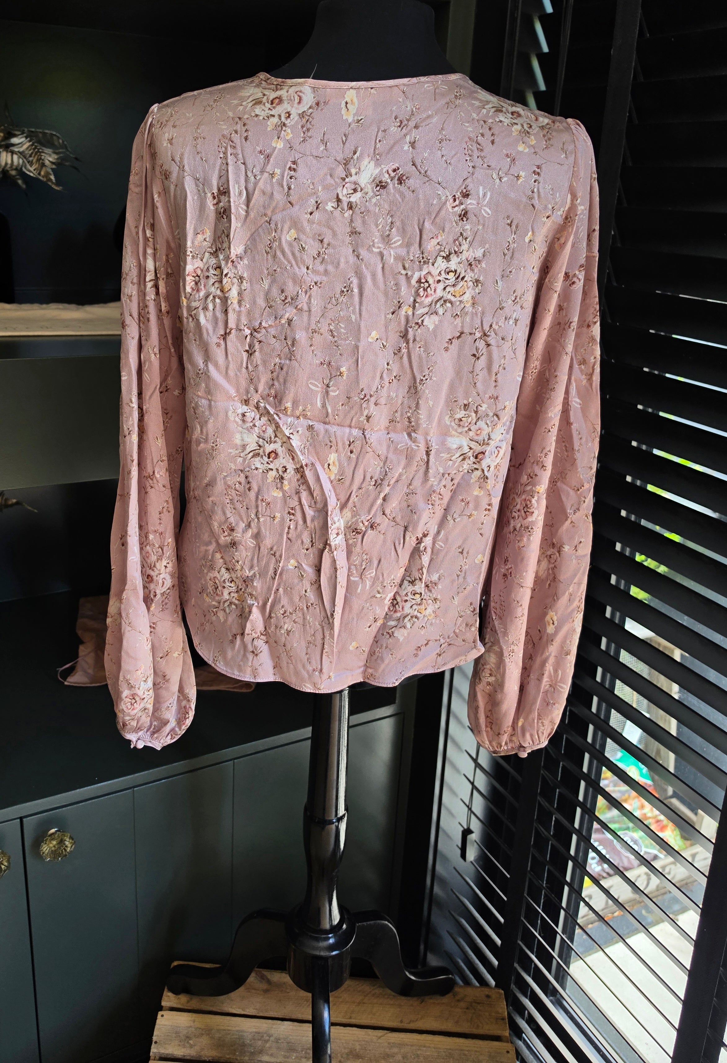 Loveshackfancy zijde blouse top roze 36 S tweedehands dames
