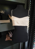 Dissh crop top bustier creme beige L 40 tweedehands dames