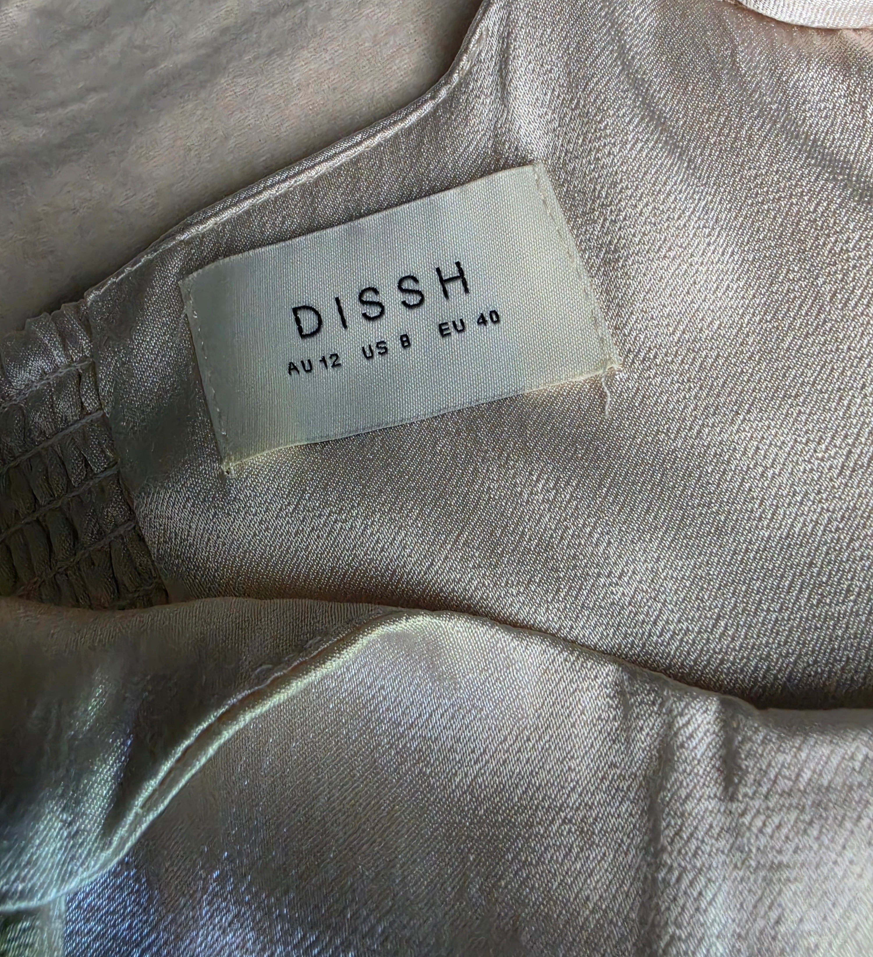 Dissh crop top bustier creme beige L 40 tweedehands dames