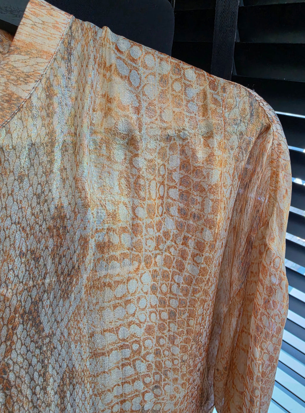 Forte forte zijde blouse oranje metallic xs 34 tweedehands dames