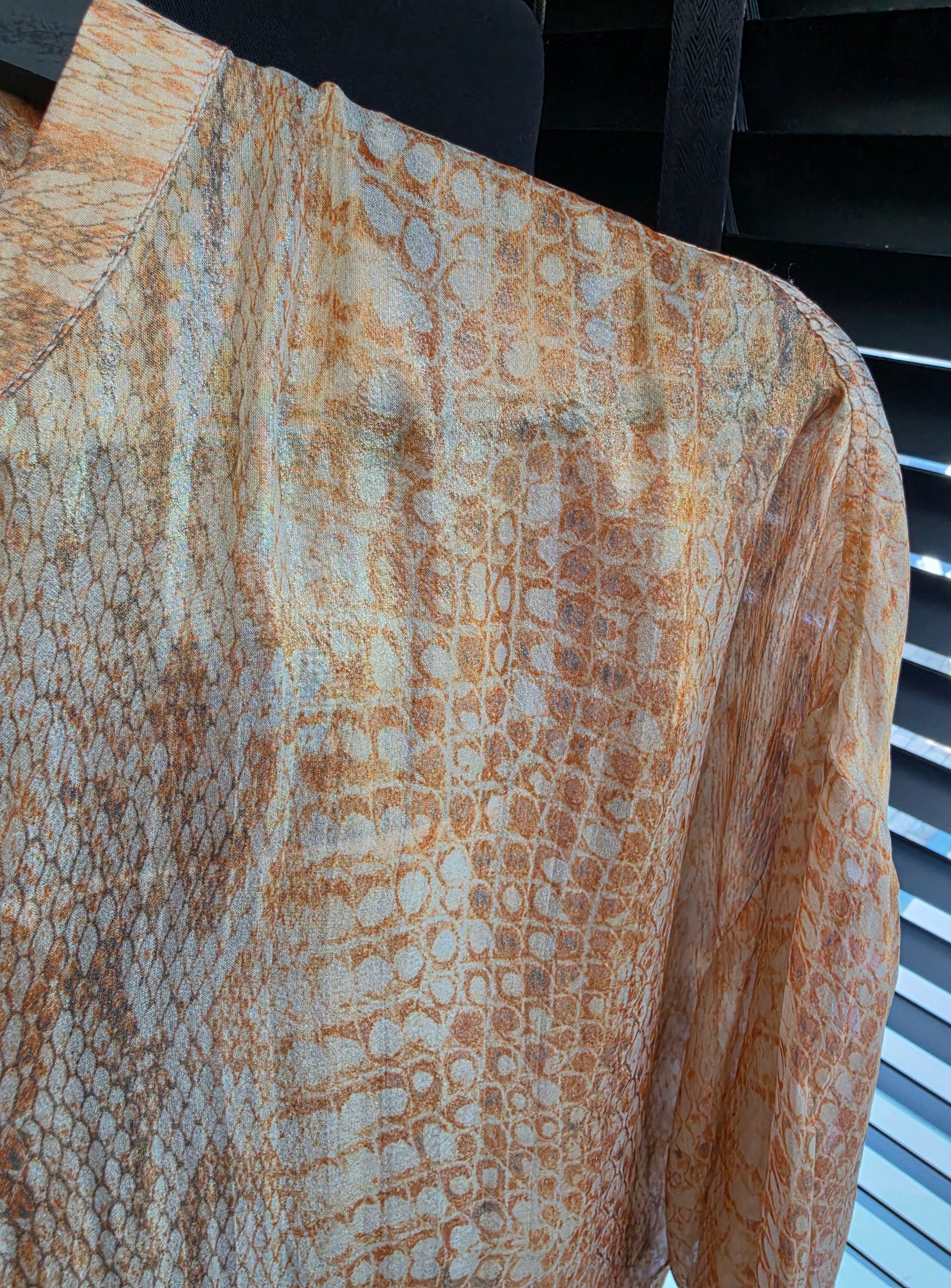 Forte forte zijde blouse oranje metallic xs 34 tweedehands dames