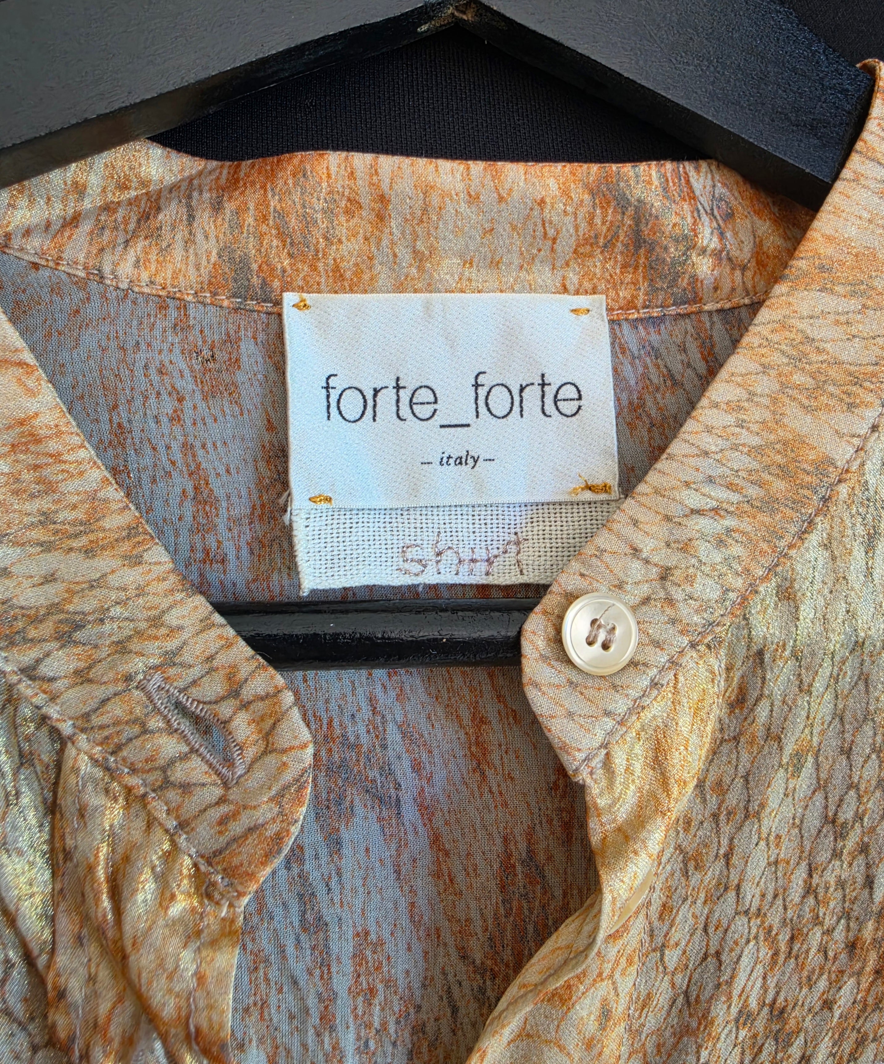 Forte forte zijde blouse oranje metallic xs 34 tweedehands dames
