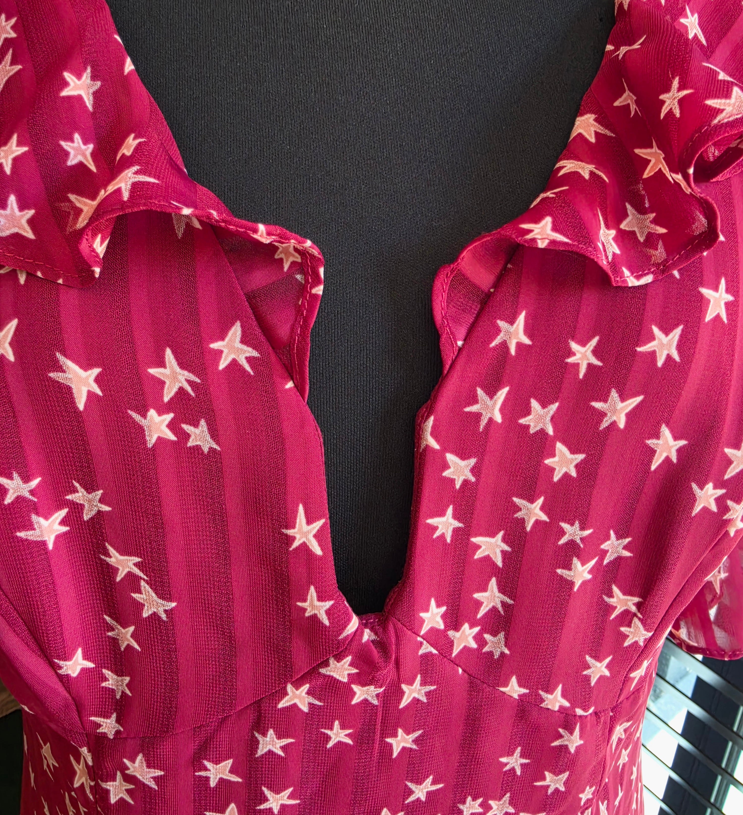 Finders Keepers sterren jurk cherry rood xl tweedehands dames