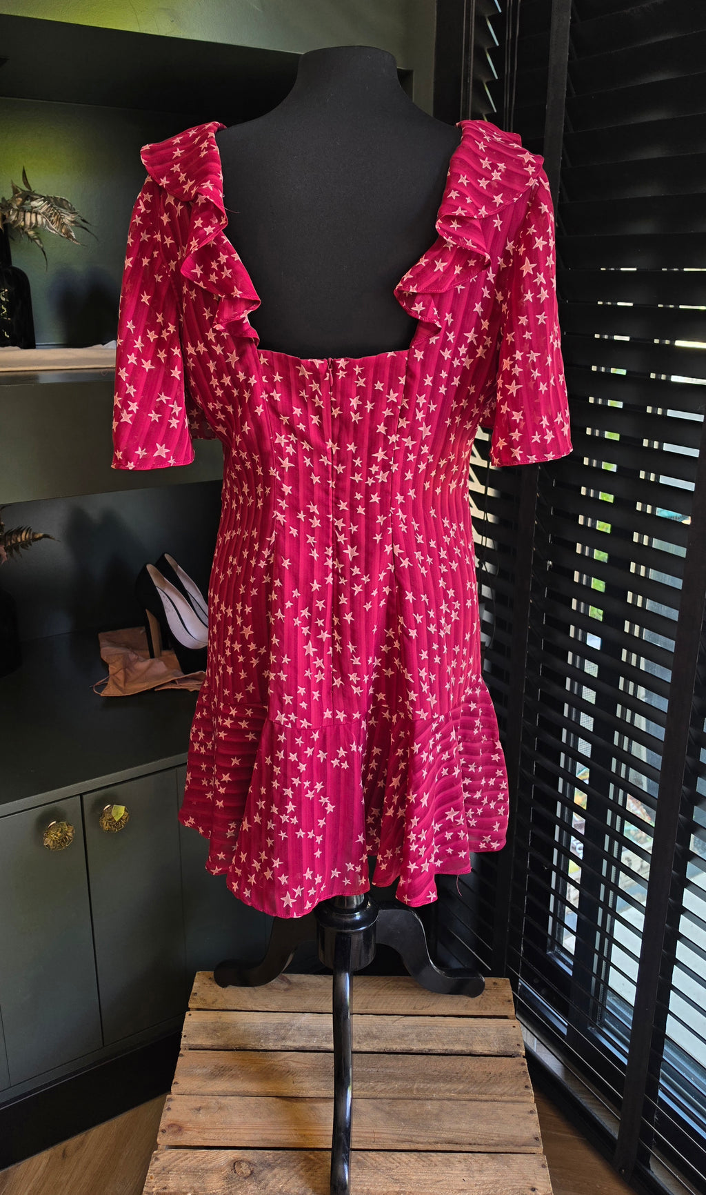 Finders Keepers sterren jurk cherry rood xl tweedehands dames