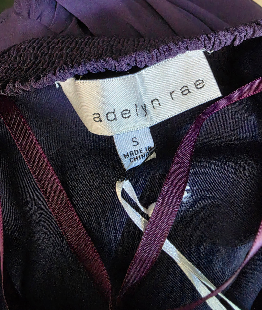 Adelyn Rae strapless lange maxi jurk paars S tweedehands dames designer