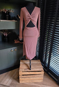 Faina cut out midi jurk roze S 36 tweedehands dames