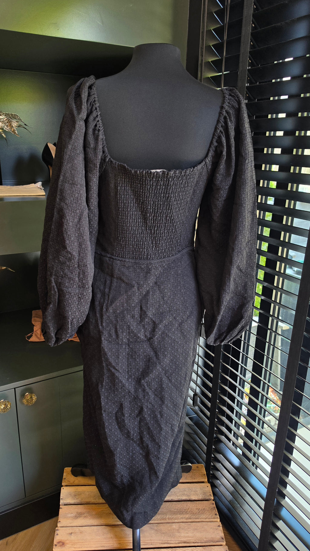 Idano midi jurk Lambertine zwart 38 M tweedehands dames