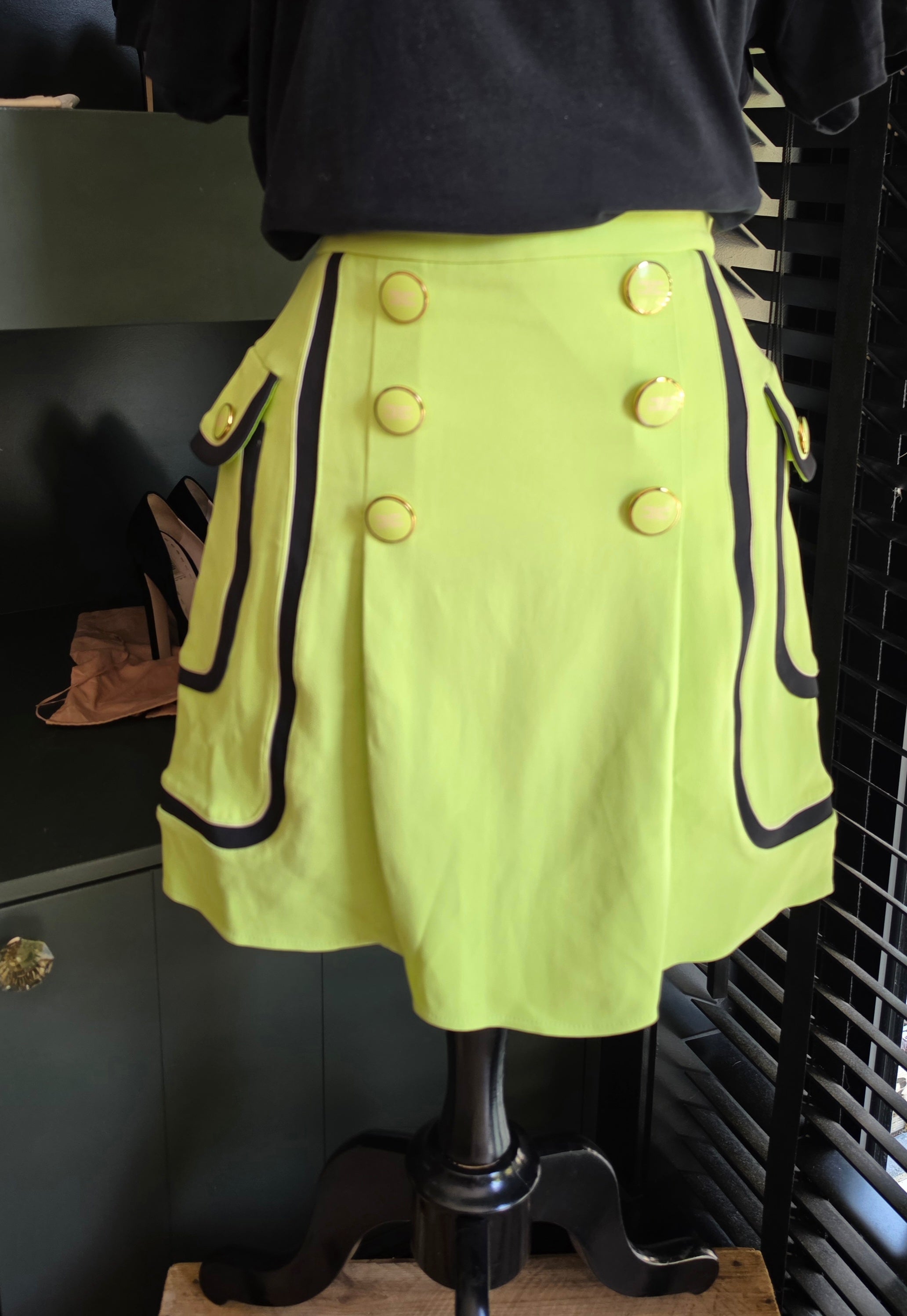 Elisabetta Franchi lime groen rokje IT40 36 S tweedehands designer dames