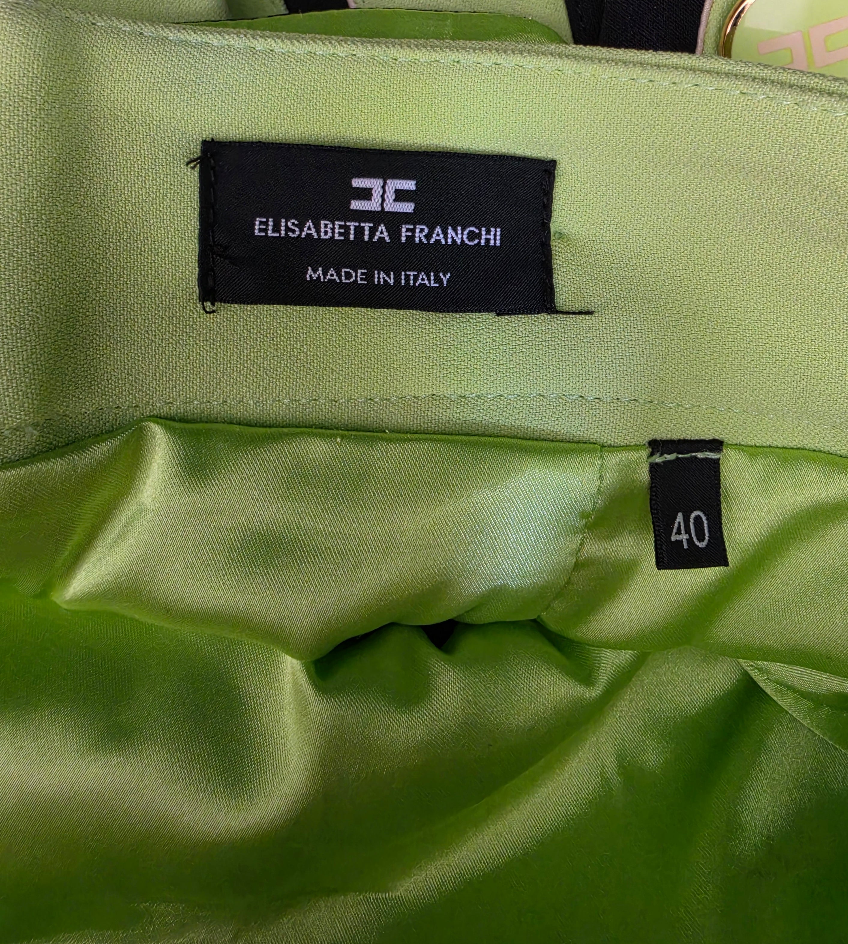 Elisabetta Franchi lime groen rokje IT40 36 S tweedehands designer dames
