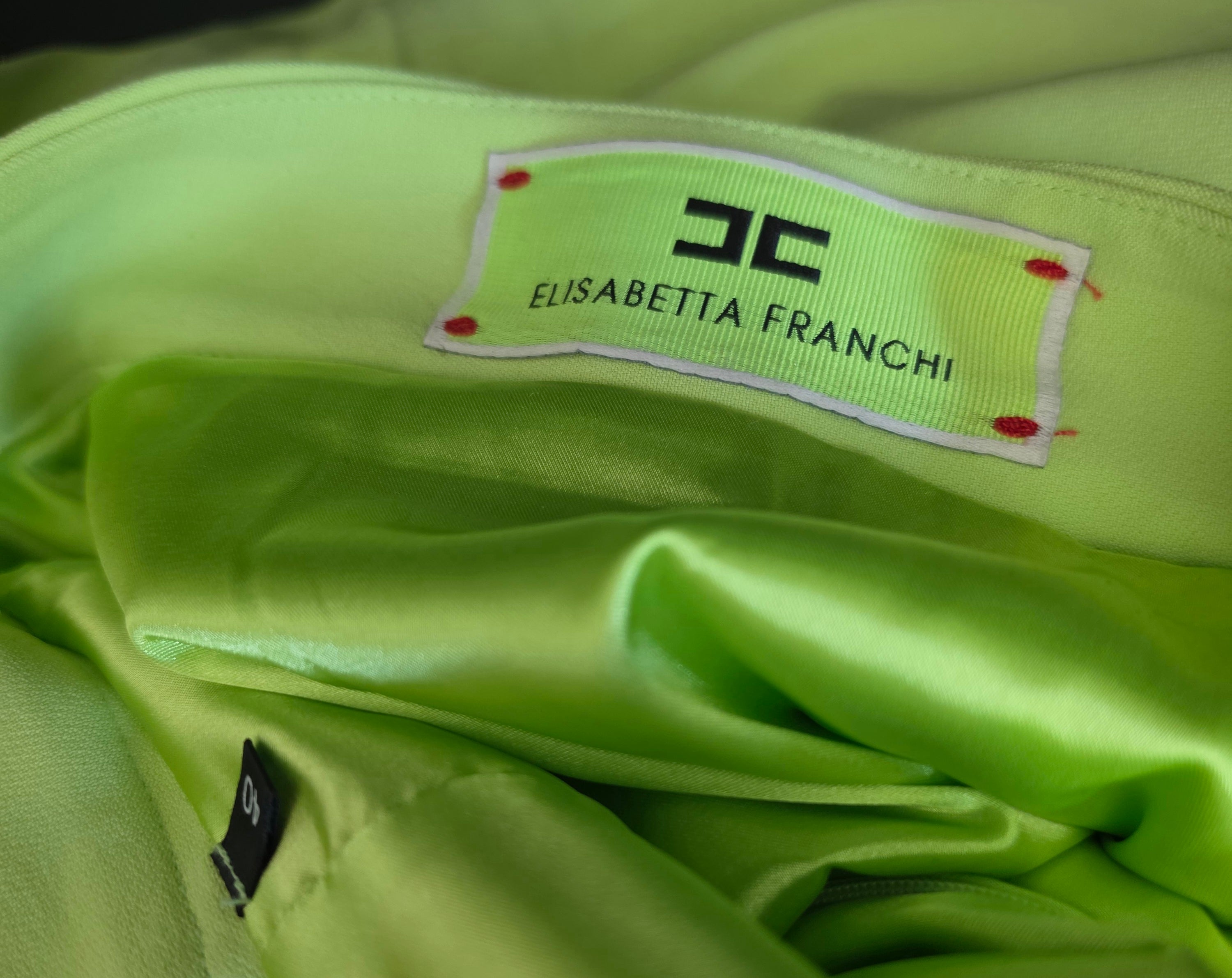 Elisabetta Franchi lime groen rokje IT40 36 S tweedehands designer dames