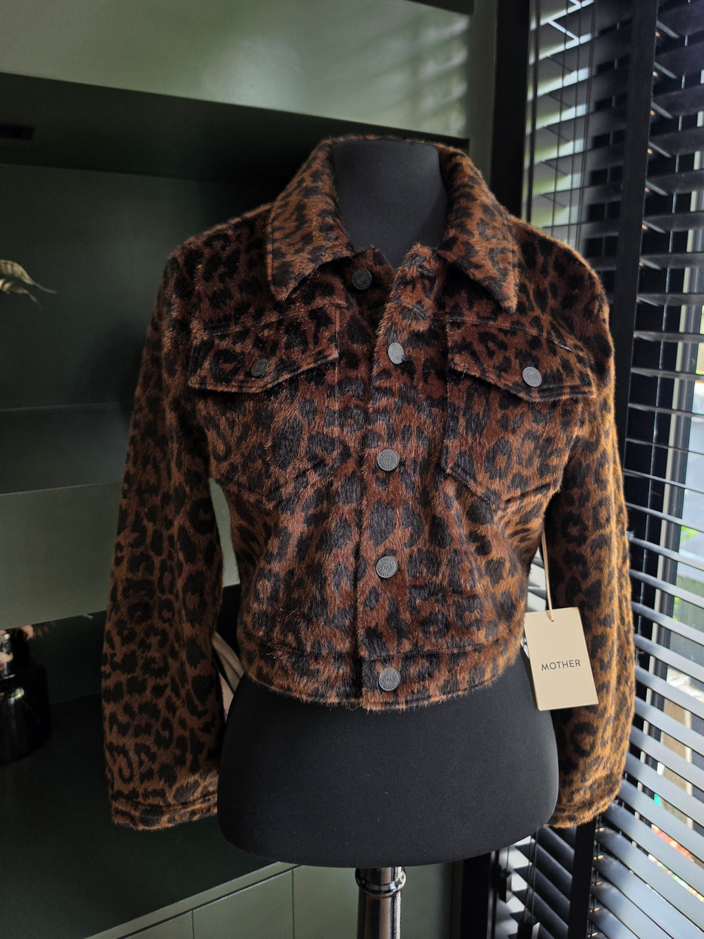 Mother cropped faux fur jasje M tweedehands dames designer