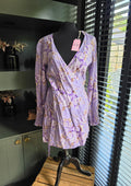 Mc2 Saint Barth resortwear korte jurk lila paars bloemen L 40 tweedehands dames designer