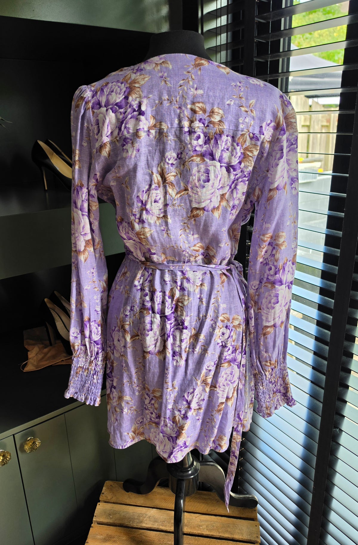 Mc2 Saint Barth resortwear korte jurk lila paars bloemen L 40 tweedehands dames designer