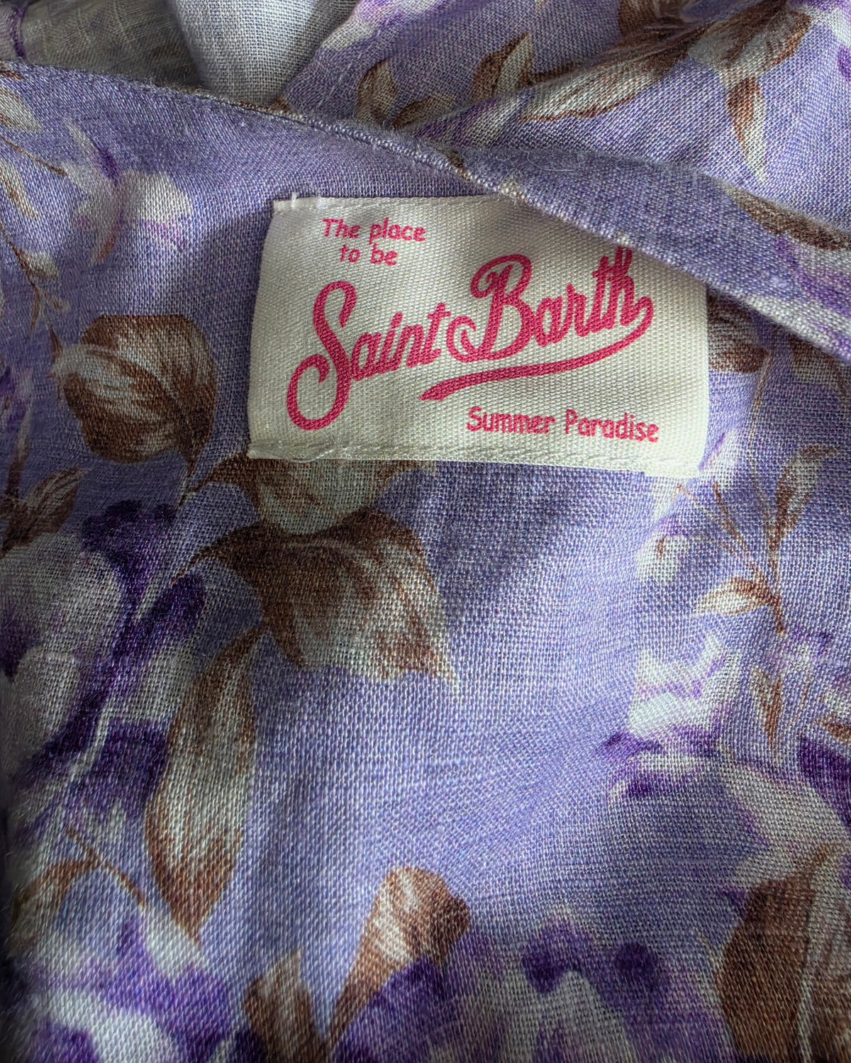 Mc2 Saint Barth resortwear korte jurk lila paars bloemen L 40 tweedehands dames designer