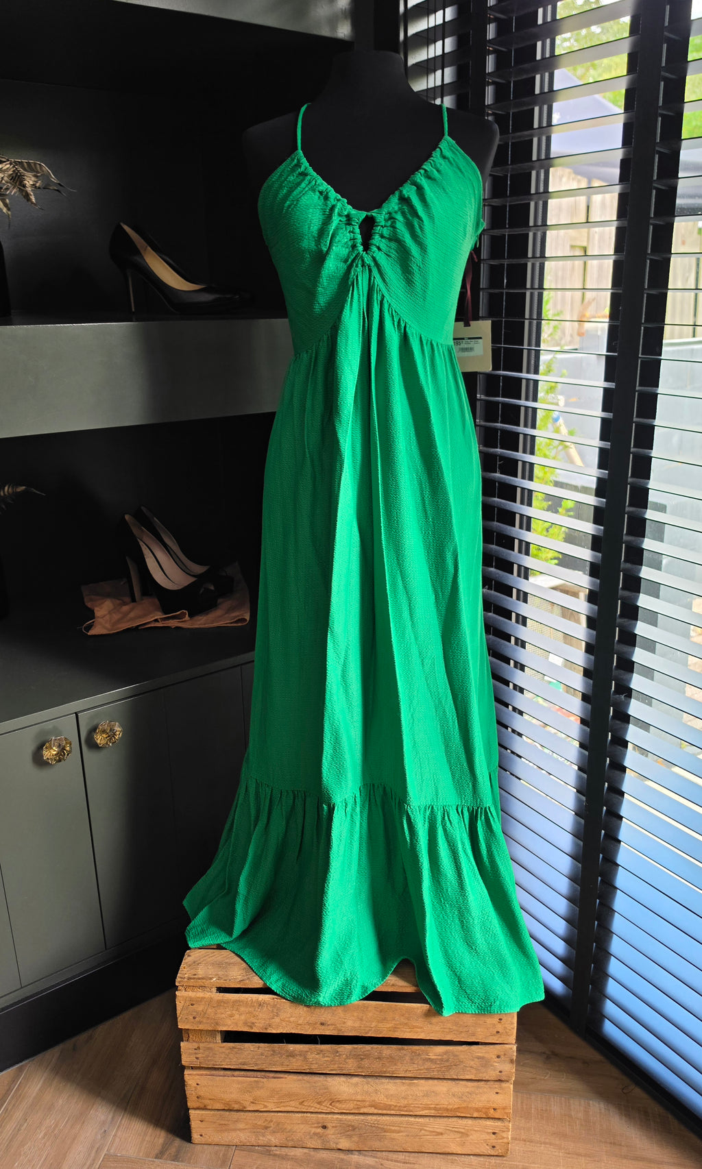 Même Road lange maxi jurk groen 40 L nieuw tweedehands dames