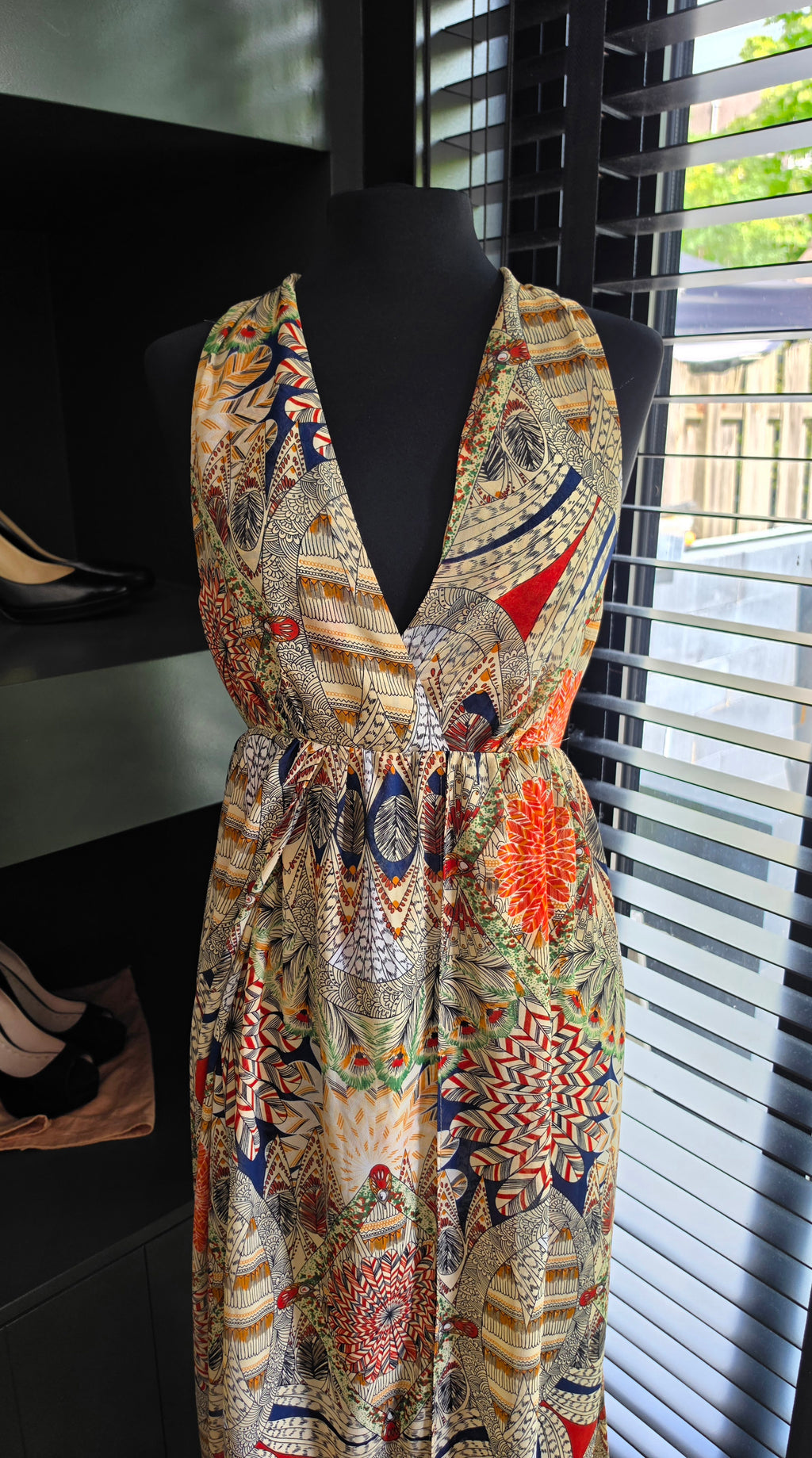 Nikkie lange aztec maxi jurk 38 40 tweedehands dames
