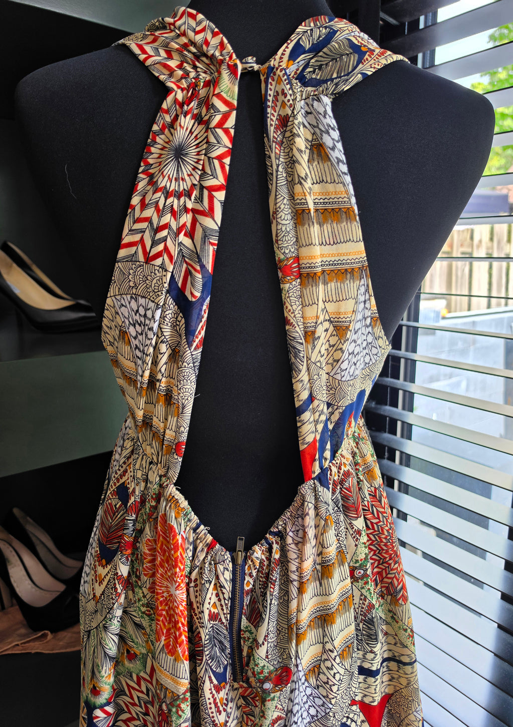 Nikkie lange aztec maxi jurk 38 40 tweedehands dames