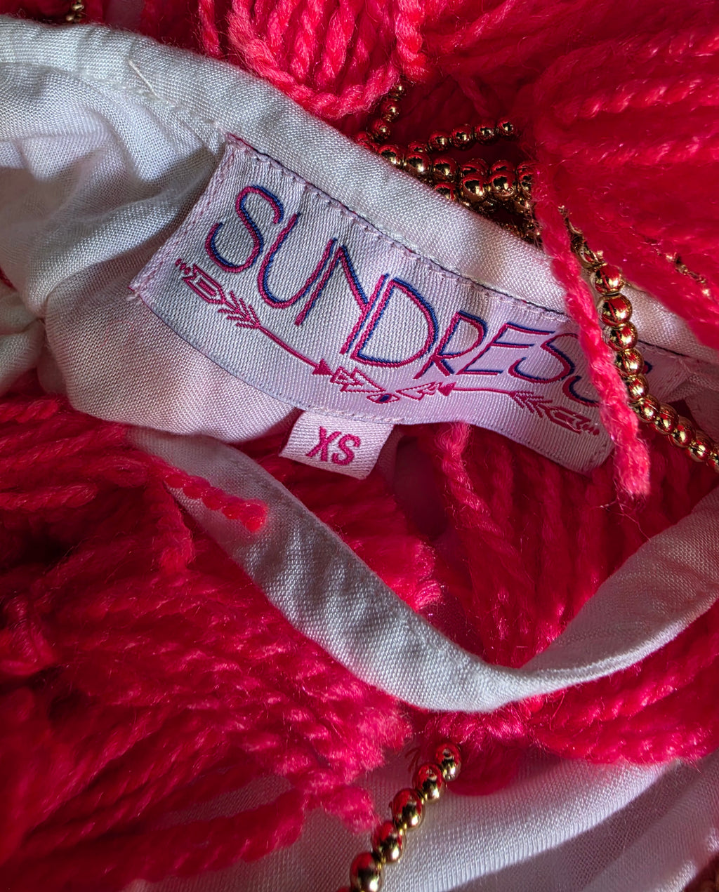Sundress pompom maxi jurk tie dye xs s tweedehands dames