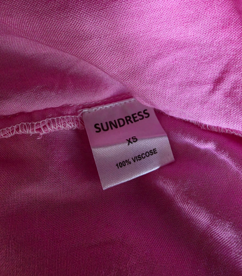 Sundress pompom maxi jurk tie dye xs s tweedehands dames
