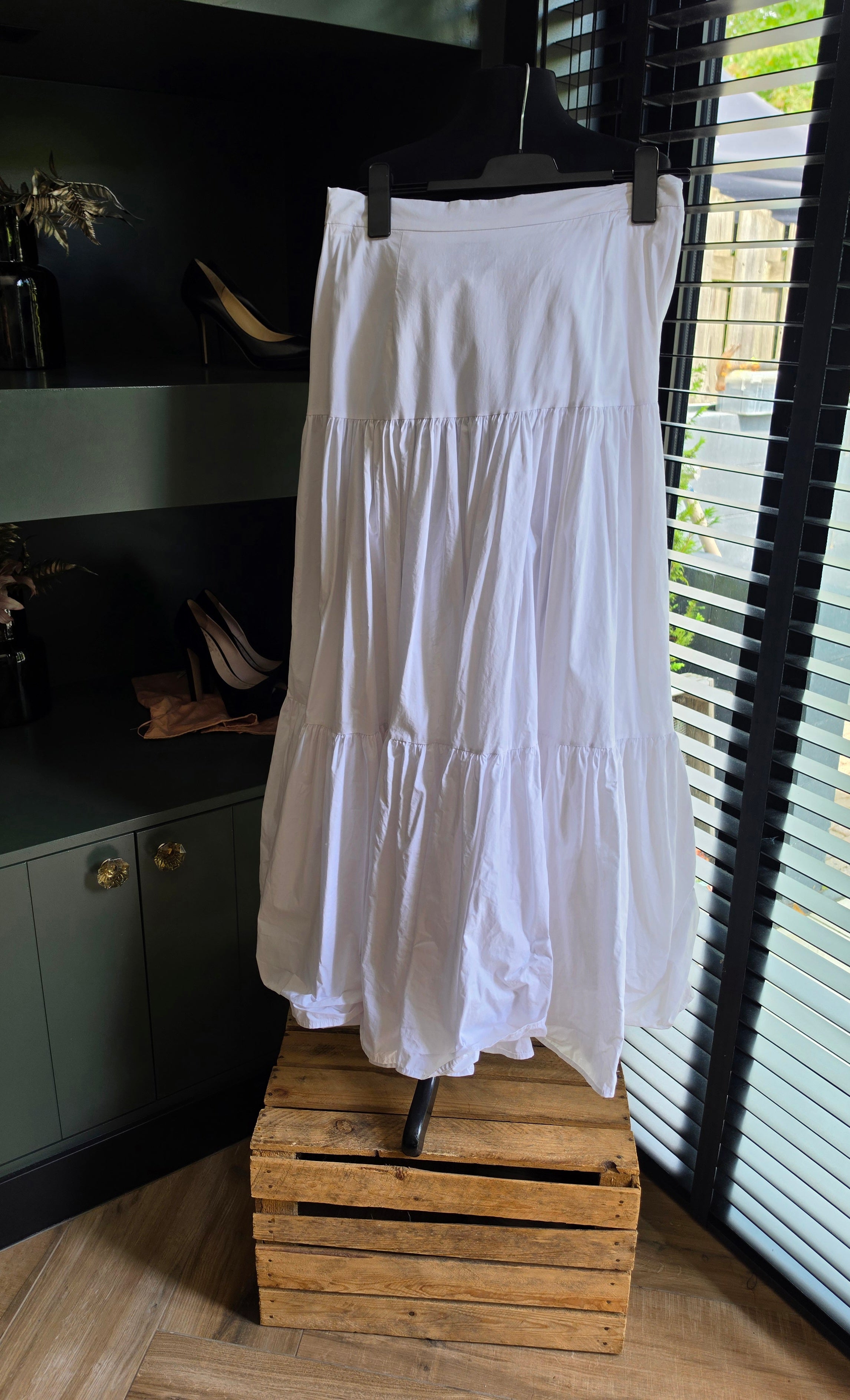 Runaway lange maxi rok Wit katoen xl tweedehands dames