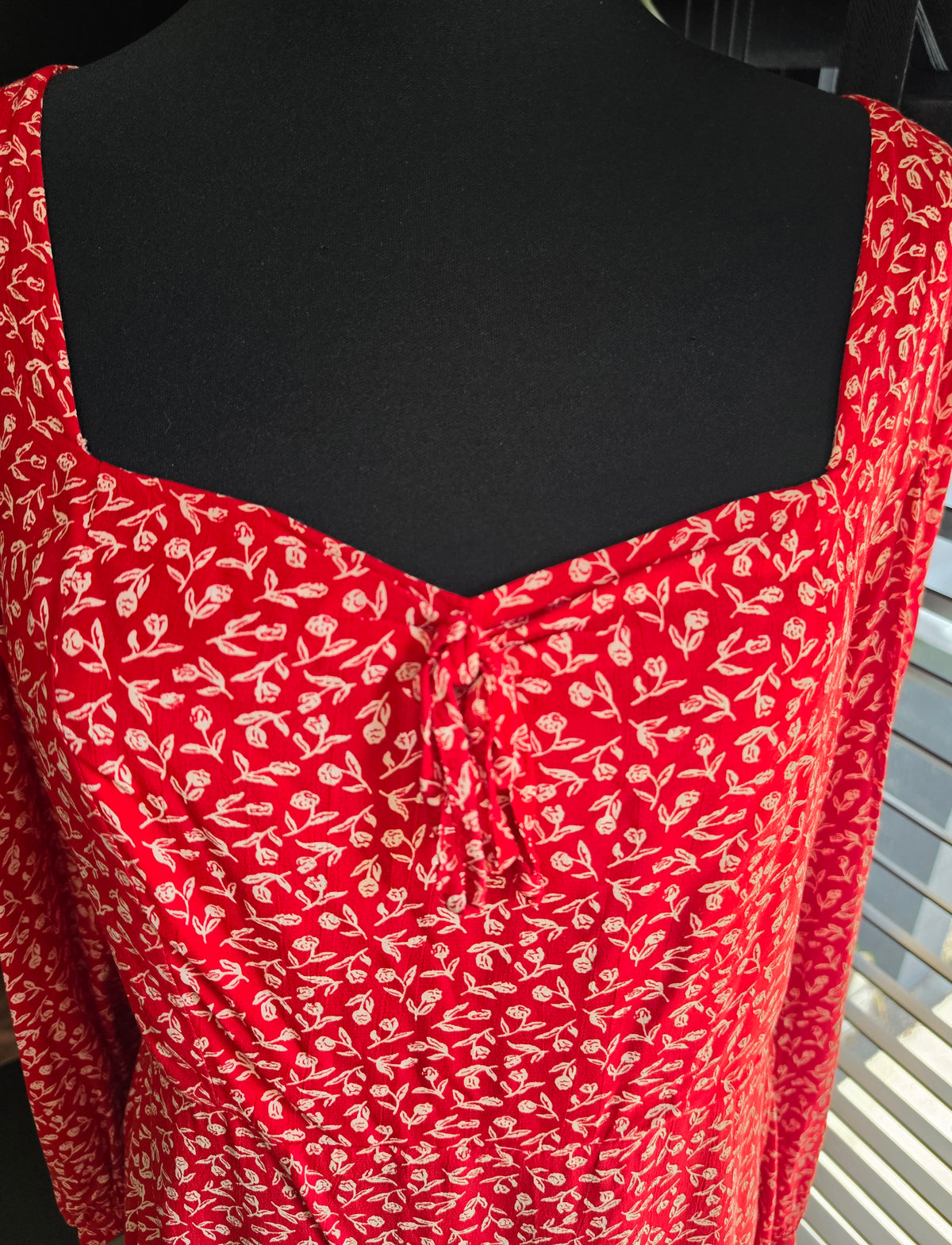Faithfull the brand korte jurk rood wit L 40 tweedehands dames designer