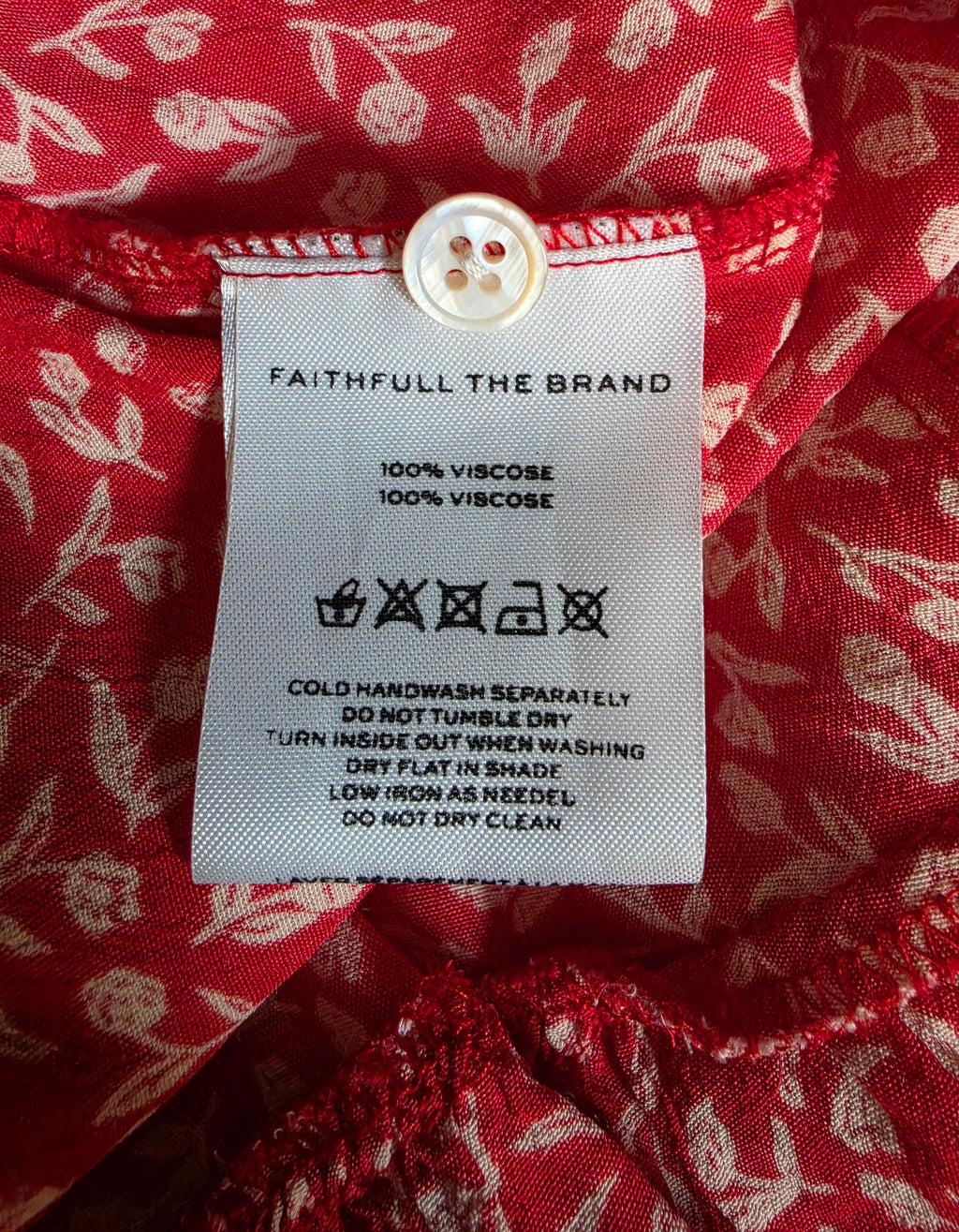 Faithfull the brand korte jurk rood wit L 40 tweedehands dames designer