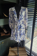 Patbo cover up resortwear beach jurk Targazer wit blauw M 38 tweedehands dames