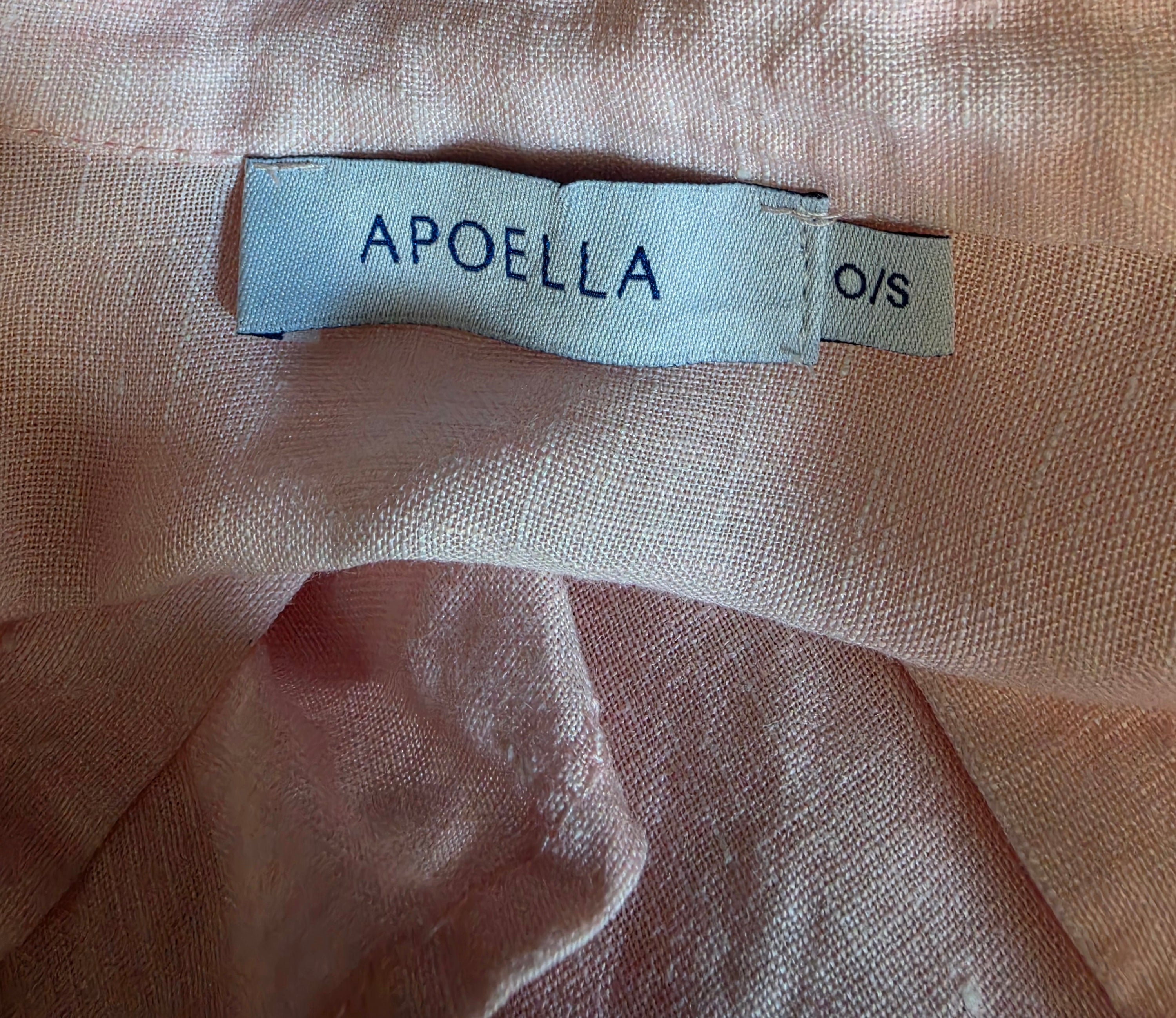 Apoella resortwear linnen jurk roze one size tweedehands dames
