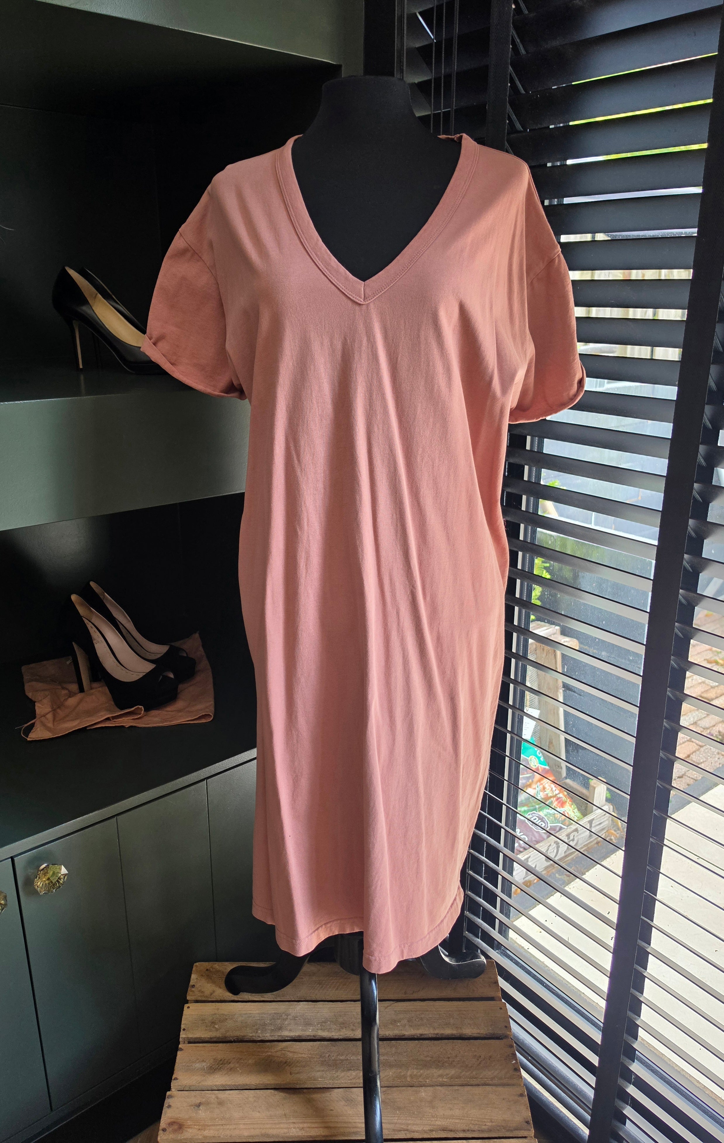 Âme Antwerp tshirt jurk oud roze S 36 tweedehands dames