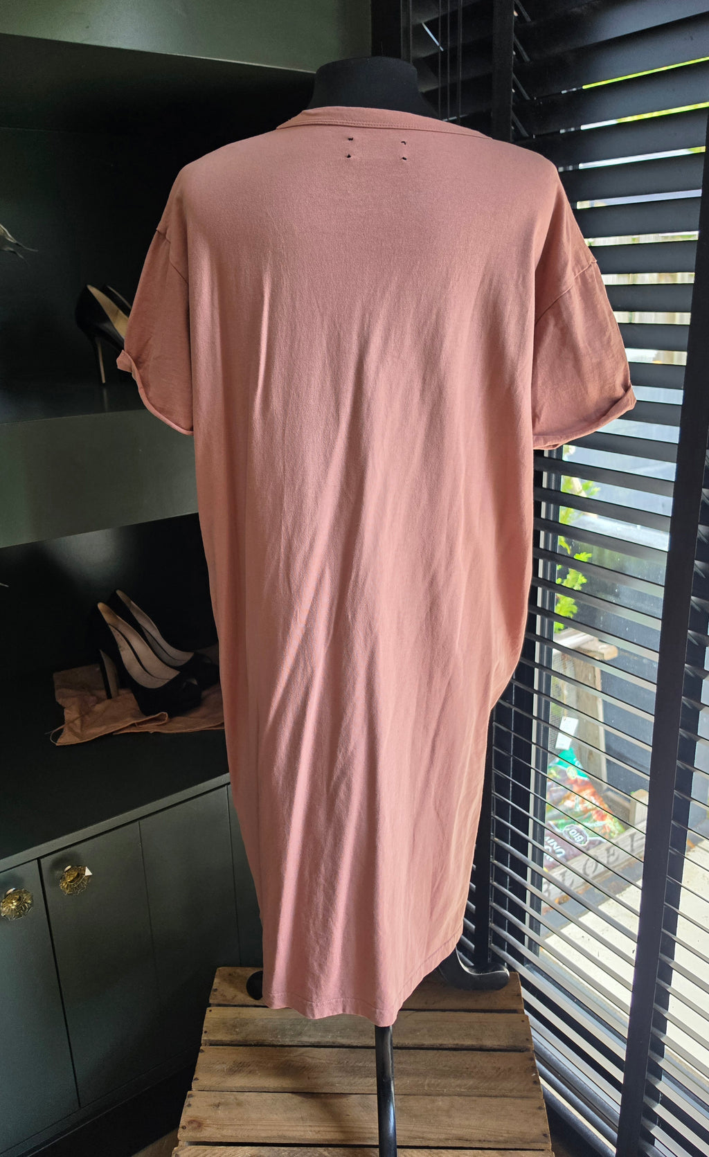 Âme Antwerp tshirt jurk oud roze S 36 tweedehands dames