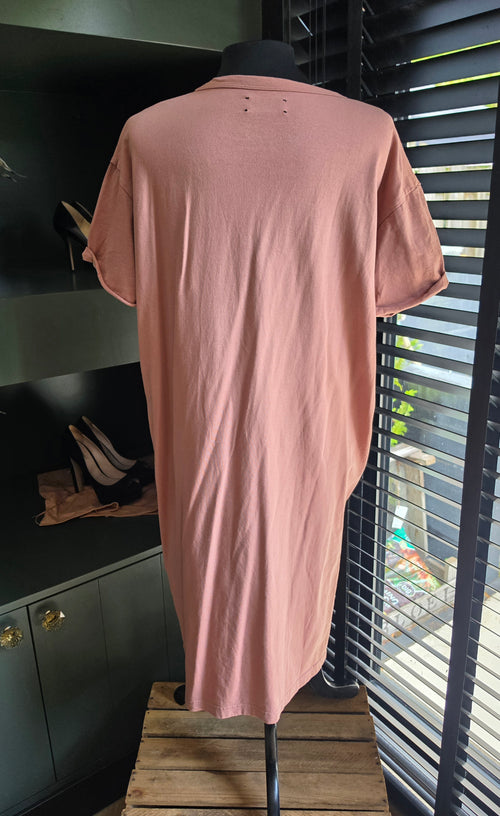 Âme Antwerp tshirt jurk oud roze S 36 tweedehands dames