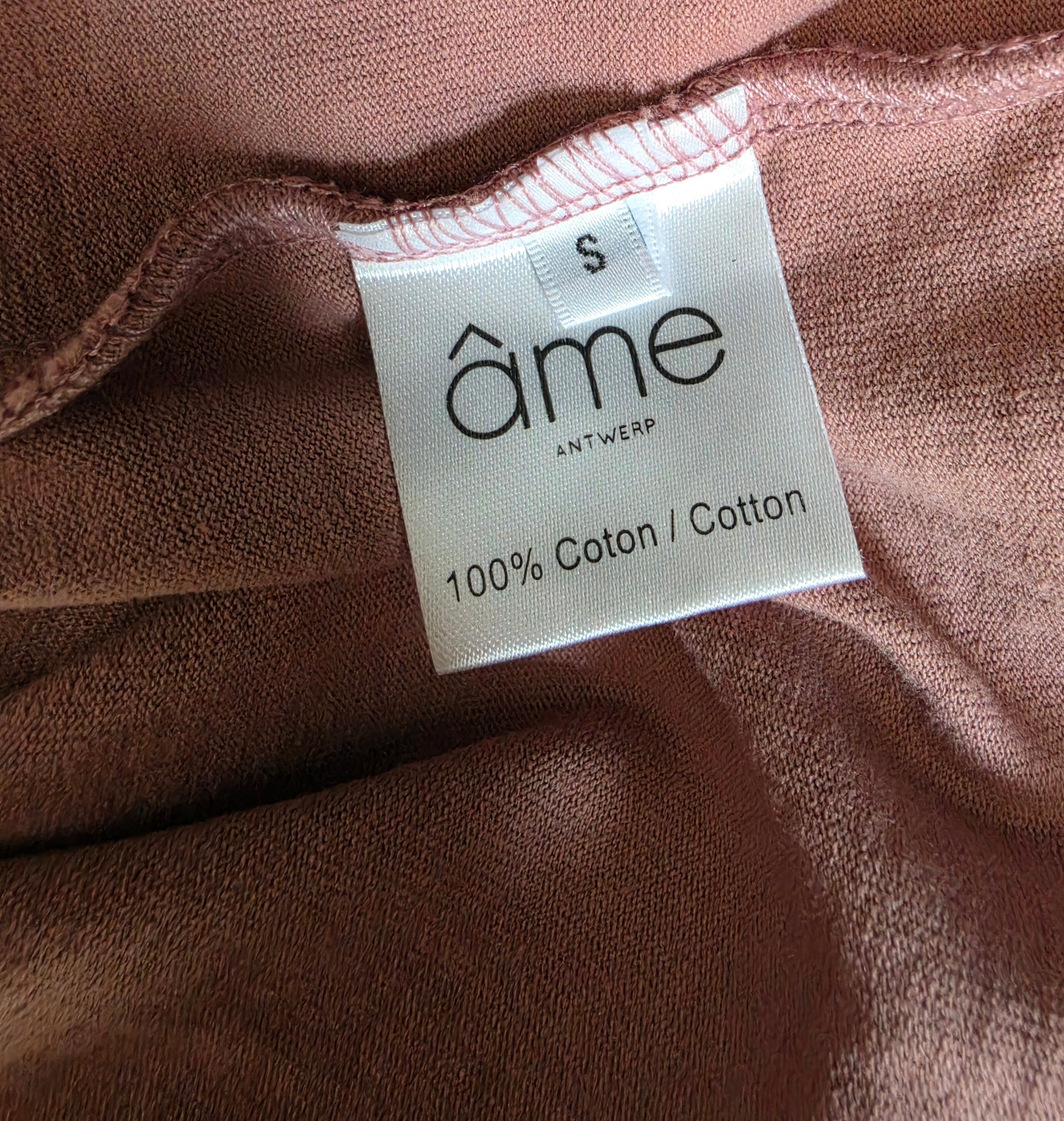 Âme Antwerp tshirt jurk oud roze S 36 tweedehands dames