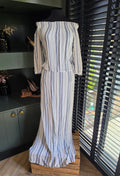 Melissa Odabash off shoulder jurk wit blauw one size tweedehands dames