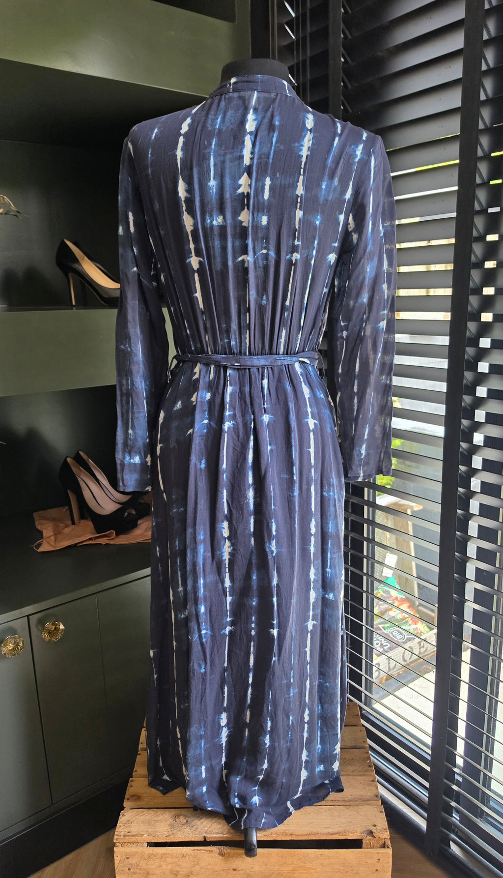 Cloth & Stone Anthropologie maxi jurk blauw S 36 tweedehands dames